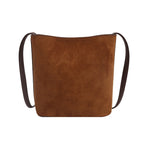 Ladies mini handbag made of soft suede with stylish carrying handle