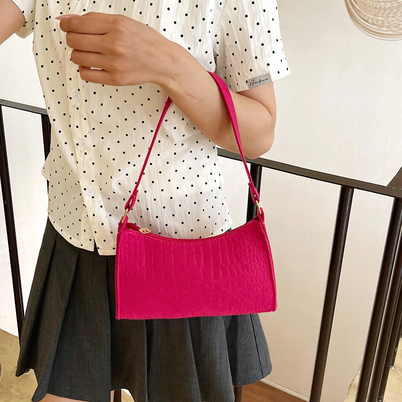 Crocodile Textured Mini Shoulder Handbag