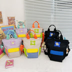 Mini handbag with colorful accents and practical carrying system
