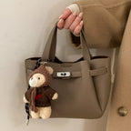Mini Handbag with Cute Plush Pendant