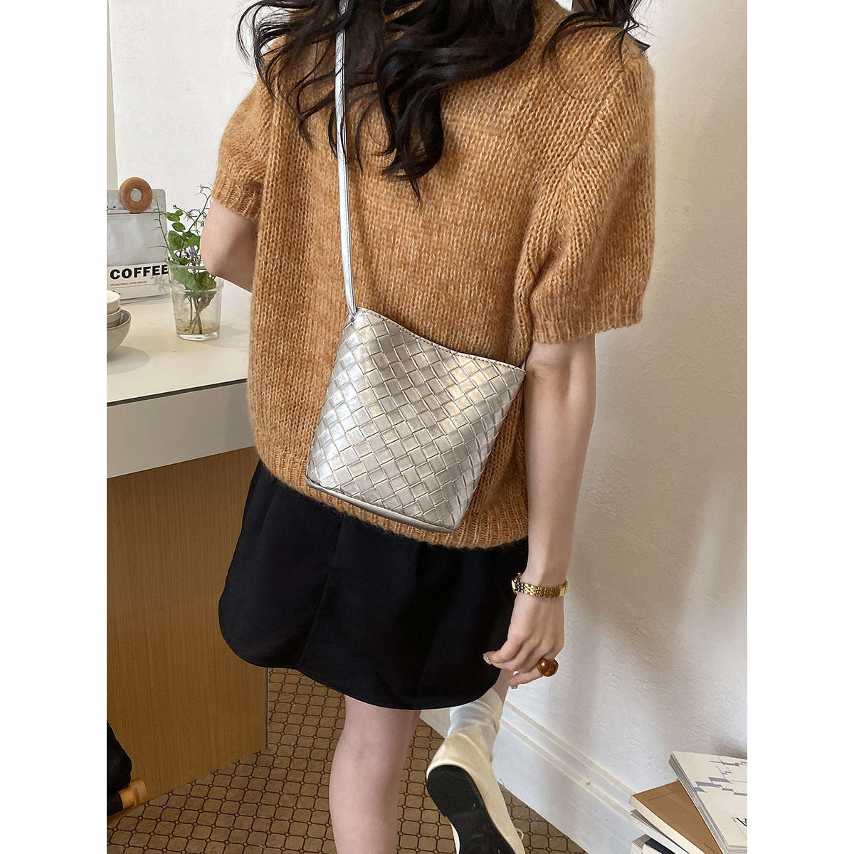 Woven Design Crossbody Handbag