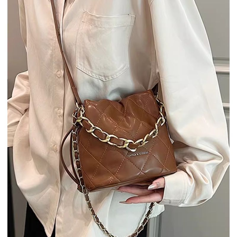 Quilted Mini Bucket Handbag