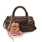 Mini Handbag with Charming Animal Pendant
