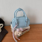 mini handbag with removable teddy keychain