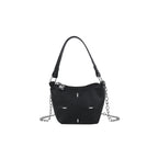 mini handbag with shiny chain and textured upper material
