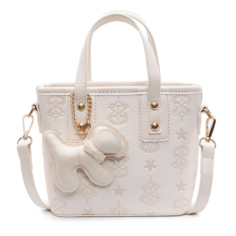 Mini Handbag with Playful Dog Pendant