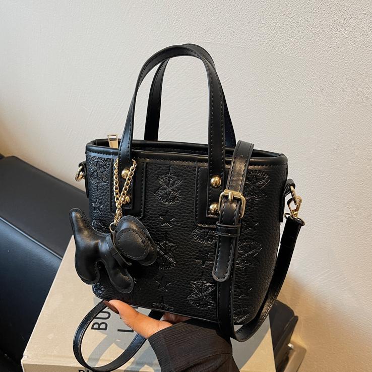 Mini Handbag with Playful Dog Pendant