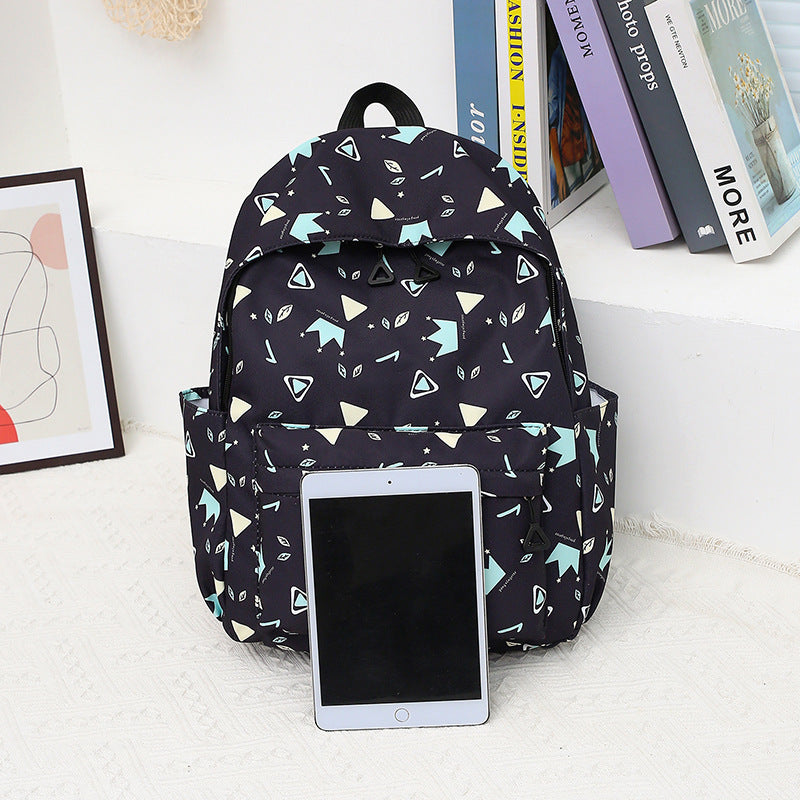 Stylish backpack with separate lunch container and pencil case