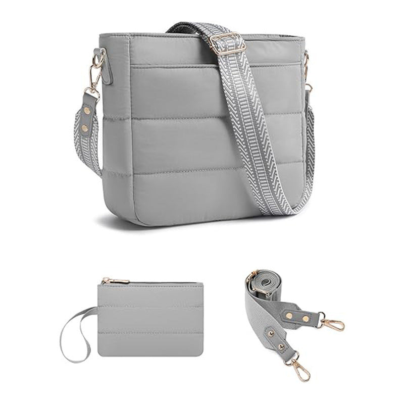 Fashionable shoulder bag with removable card case