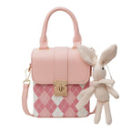 Mini Handbag with Elegant Check Pattern