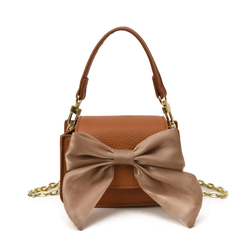 mini handbag with decorative bow design