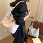 Floral Patterned Shoulder Tote Bag