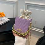 mini handbag with unique chain decoration and classic drawstring Nord bags