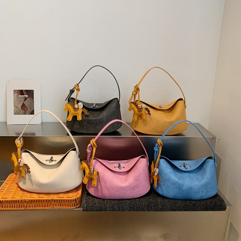 Elegant Soft-Suede Shoulder Bag