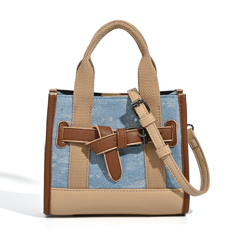 Women Mini Handbag with stylish denim elements and practical drawstring Nord Bags